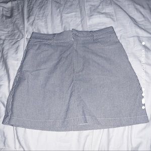 White and Blue Striped Skirt